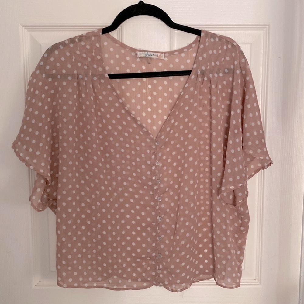 FREEBIRD Polk a dot top